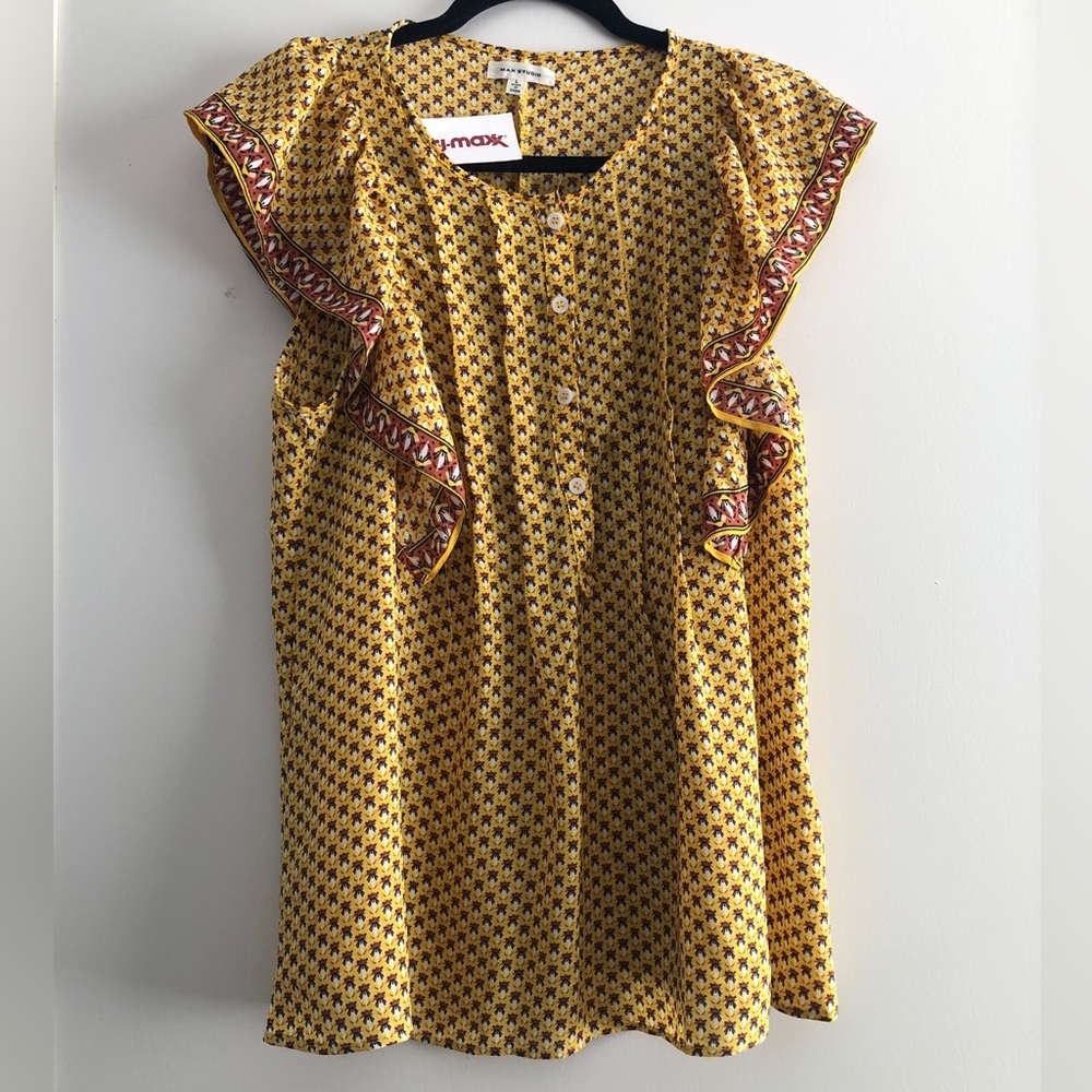 Max Studio - Yellow Pattern Sleeveless Top - BNWT